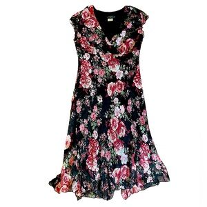 Vintage Floral Midi Dress